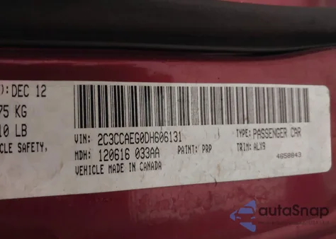 2013 Chrysler 300C из США, поврежденный, VIN 2C3CCAEG0DH606131